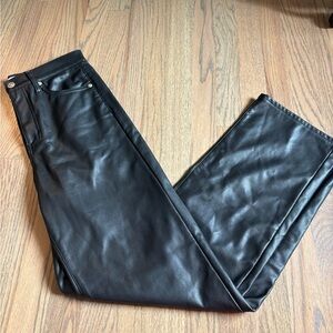 Black Faux Leather Pants